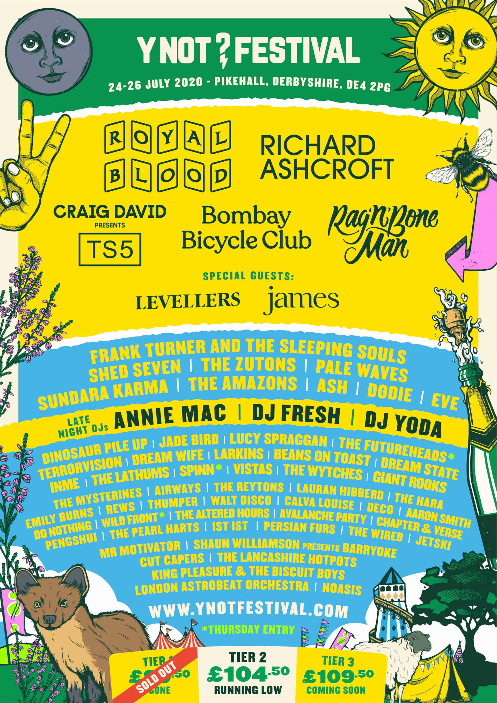 Y Not Festival 2020 line up poster